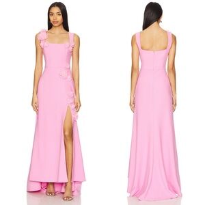 ELLIATT Evanora Rosette Appliqué Floral Gown Pink NEW with tag